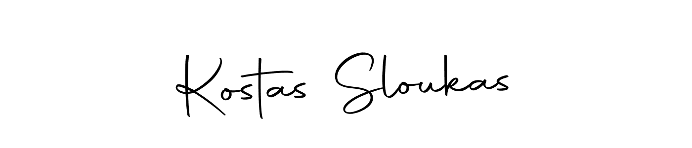 How to make Kostas Sloukas name signature. Use Autography-DOLnW style for creating short signs online. This is the latest handwritten sign. Kostas Sloukas signature style 10 images and pictures png