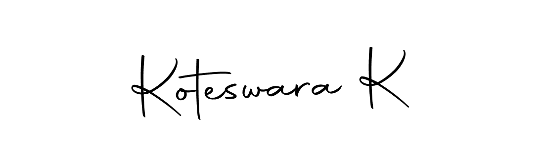 Make a beautiful signature design for name Koteswara K. With this signature (Autography-DOLnW) style, you can create a handwritten signature for free. Koteswara K signature style 10 images and pictures png