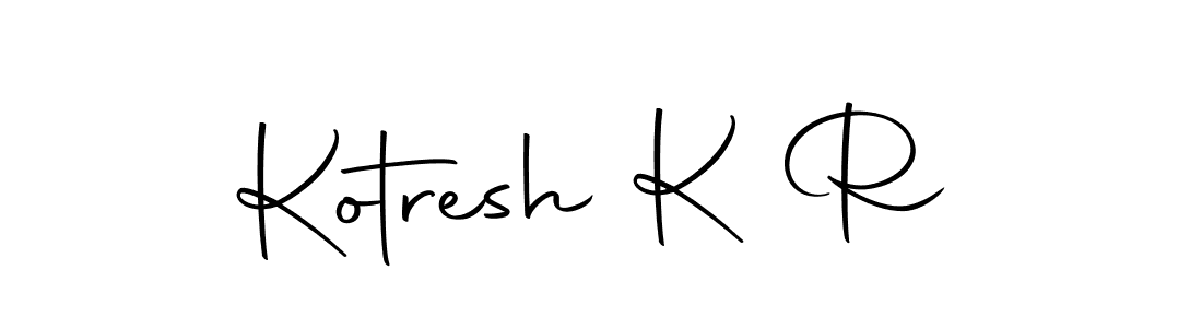 Use a signature maker to create a handwritten signature online. With this signature software, you can design (Autography-DOLnW) your own signature for name Kotresh K R. Kotresh K R signature style 10 images and pictures png