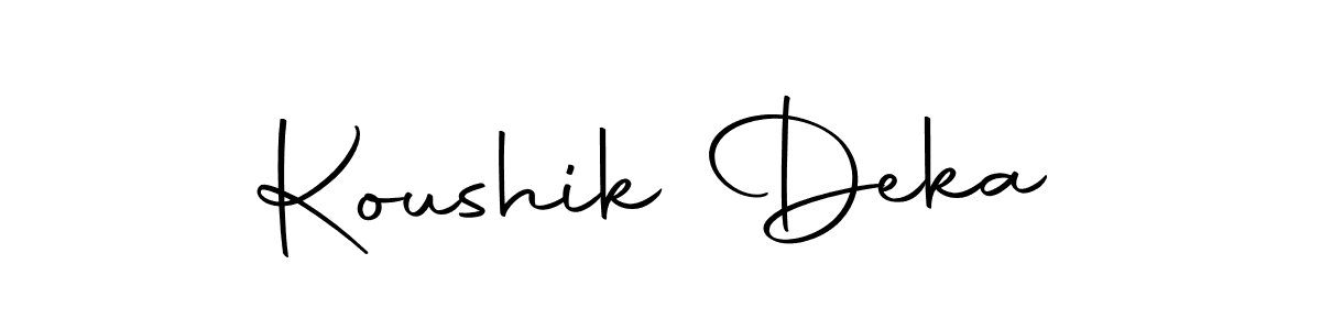 You can use this online signature creator to create a handwritten signature for the name Koushik Deka. This is the best online autograph maker. Koushik Deka signature style 10 images and pictures png