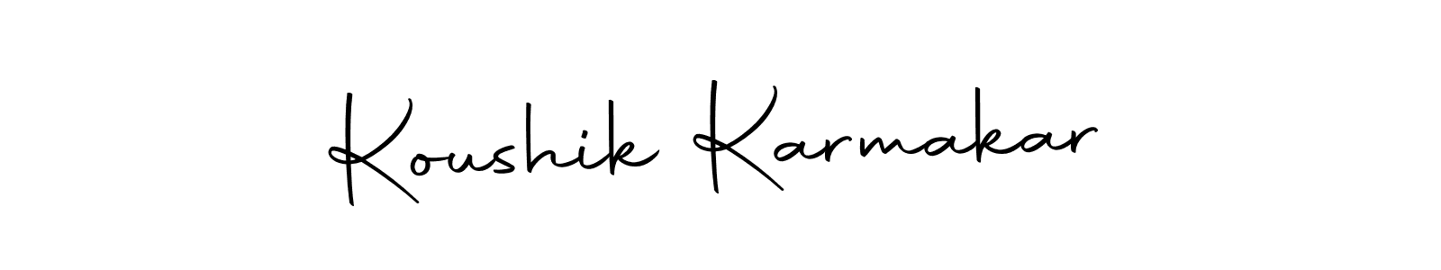 Use a signature maker to create a handwritten signature online. With this signature software, you can design (Autography-DOLnW) your own signature for name Koushik Karmakar. Koushik Karmakar signature style 10 images and pictures png