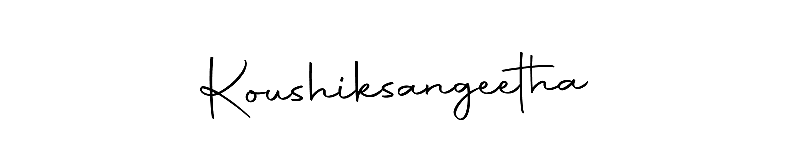 How to make Koushiksangeetha signature? Autography-DOLnW is a professional autograph style. Create handwritten signature for Koushiksangeetha name. Koushiksangeetha signature style 10 images and pictures png