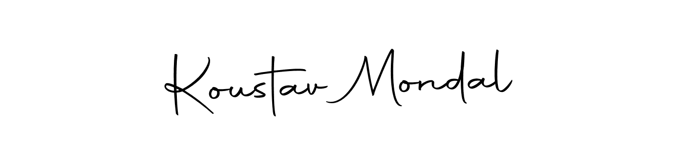 How to make Koustav Mondal name signature. Use Autography-DOLnW style for creating short signs online. This is the latest handwritten sign. Koustav Mondal signature style 10 images and pictures png