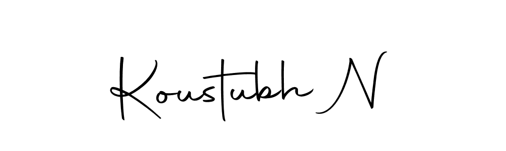Design your own signature with our free online signature maker. With this signature software, you can create a handwritten (Autography-DOLnW) signature for name Koustubh N. Koustubh N signature style 10 images and pictures png