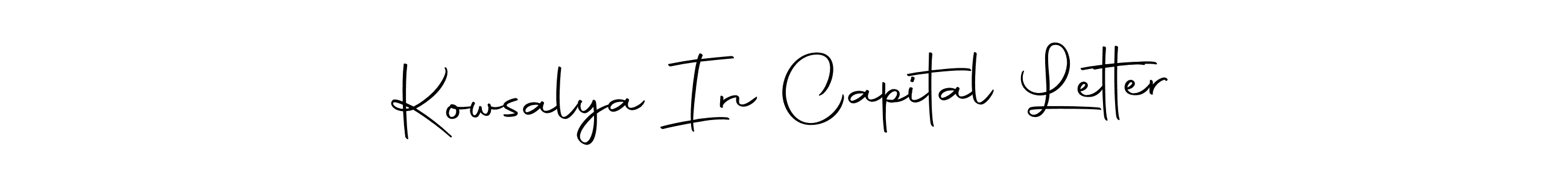See photos of Kowsalya In Capital Letter official signature by Spectra . Check more albums & portfolios. Read reviews & check more about Autography-DOLnW font. Kowsalya In Capital Letter signature style 10 images and pictures png