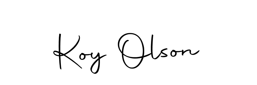 How to make Koy Olson name signature. Use Autography-DOLnW style for creating short signs online. This is the latest handwritten sign. Koy Olson signature style 10 images and pictures png