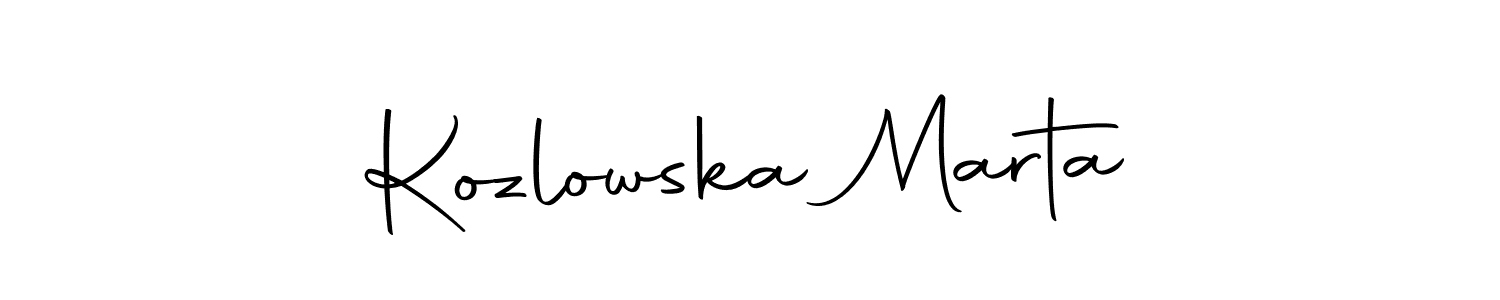 Create a beautiful signature design for name Kozlowska Marta. With this signature (Autography-DOLnW) fonts, you can make a handwritten signature for free. Kozlowska Marta signature style 10 images and pictures png