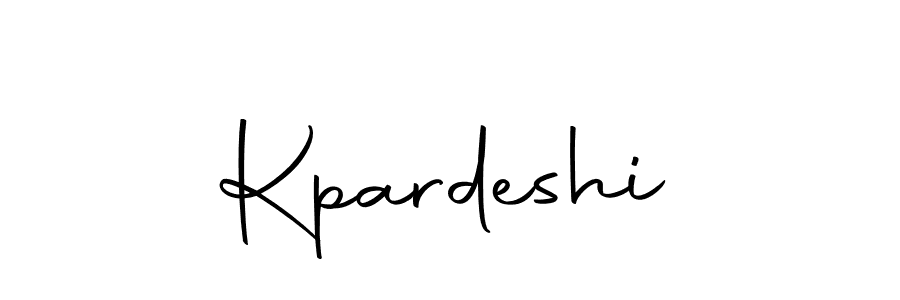 Design your own signature with our free online signature maker. With this signature software, you can create a handwritten (Autography-DOLnW) signature for name Kpardeshi. Kpardeshi signature style 10 images and pictures png