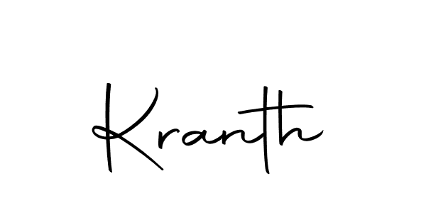 Use a signature maker to create a handwritten signature online. With this signature software, you can design (Autography-DOLnW) your own signature for name Kranth. Kranth signature style 10 images and pictures png