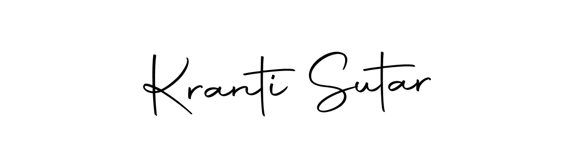 How to make Kranti Sutar name signature. Use Autography-DOLnW style for creating short signs online. This is the latest handwritten sign. Kranti Sutar signature style 10 images and pictures png