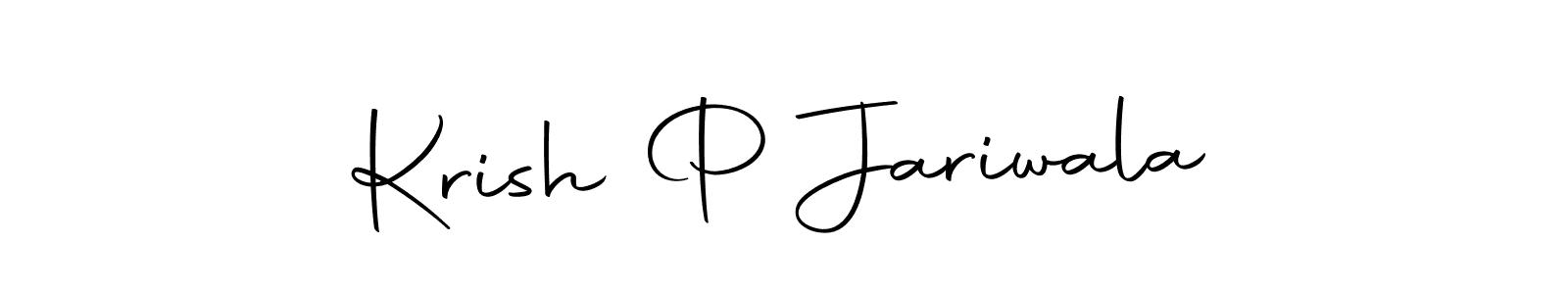 How to make Krish P Jariwala name signature. Use Autography-DOLnW style for creating short signs online. This is the latest handwritten sign. Krish P Jariwala signature style 10 images and pictures png
