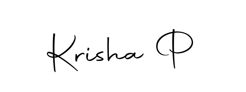 Use a signature maker to create a handwritten signature online. With this signature software, you can design (Autography-DOLnW) your own signature for name Krisha P. Krisha P signature style 10 images and pictures png