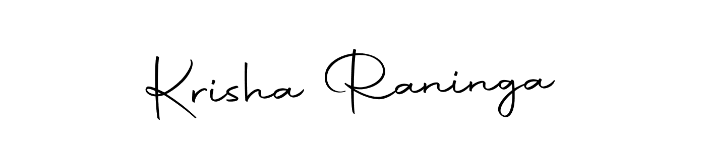 Create a beautiful signature design for name Krisha Raninga. With this signature (Autography-DOLnW) fonts, you can make a handwritten signature for free. Krisha Raninga signature style 10 images and pictures png