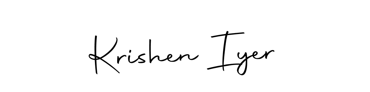 How to make Krishen Iyer name signature. Use Autography-DOLnW style for creating short signs online. This is the latest handwritten sign. Krishen Iyer signature style 10 images and pictures png