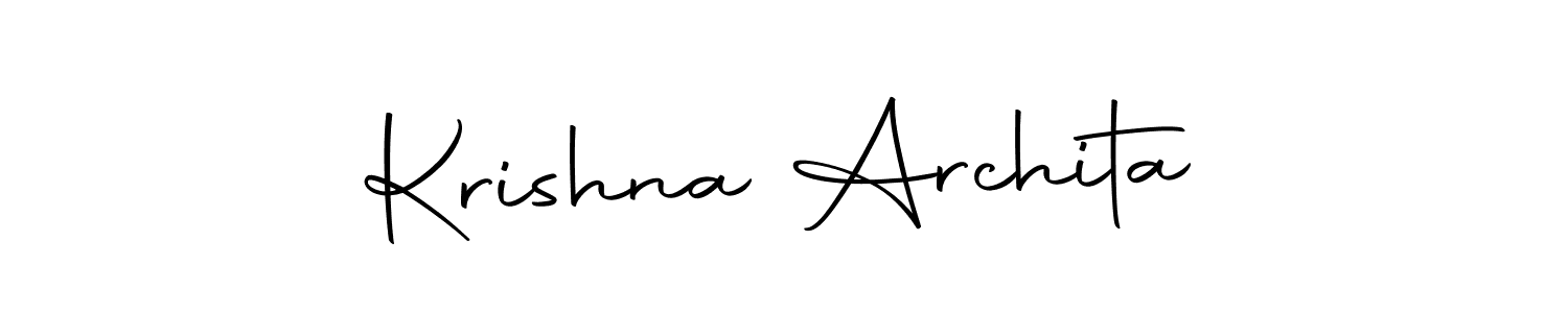 You should practise on your own different ways (Autography-DOLnW) to write your name (Krishna Archita) in signature. don't let someone else do it for you. Krishna Archita signature style 10 images and pictures png