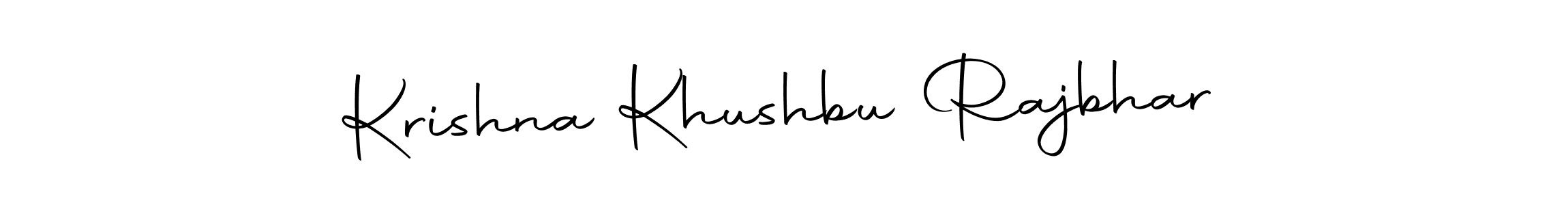 You should practise on your own different ways (Autography-DOLnW) to write your name (Krishna Khushbu Rajbhar) in signature. don't let someone else do it for you. Krishna Khushbu Rajbhar signature style 10 images and pictures png
