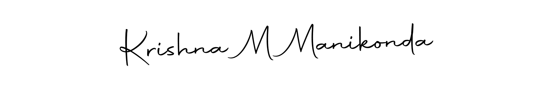 How to make Krishna M Manikonda name signature. Use Autography-DOLnW style for creating short signs online. This is the latest handwritten sign. Krishna M Manikonda signature style 10 images and pictures png