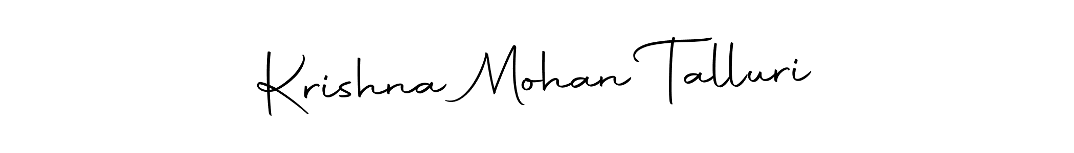 if you are searching for the best signature style for your name Krishna Mohan Talluri. so please give up your signature search. here we have designed multiple signature styles  using Autography-DOLnW. Krishna Mohan Talluri signature style 10 images and pictures png