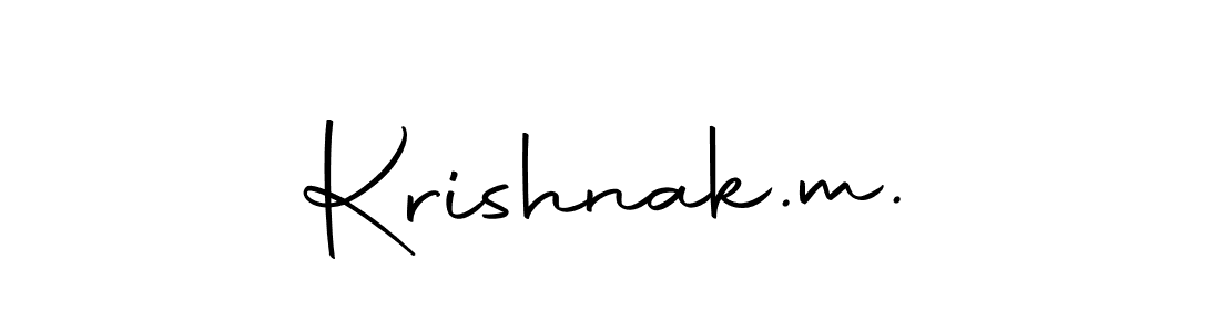 The best way (Autography-DOLnW) to make a short signature is to pick only two or three words in your name. The name Krishnak.m. include a total of six letters. For converting this name. Krishnak.m. signature style 10 images and pictures png