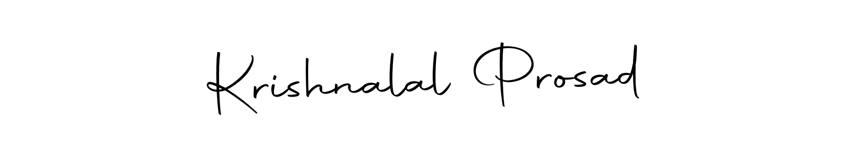 How to make Krishnalal Prosad name signature. Use Autography-DOLnW style for creating short signs online. This is the latest handwritten sign. Krishnalal Prosad signature style 10 images and pictures png