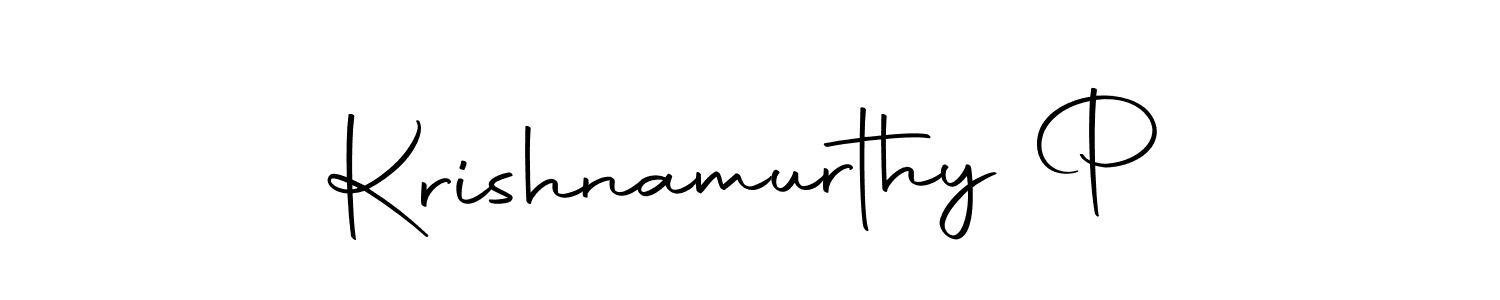 Create a beautiful signature design for name Krishnamurthy P. With this signature (Autography-DOLnW) fonts, you can make a handwritten signature for free. Krishnamurthy P signature style 10 images and pictures png