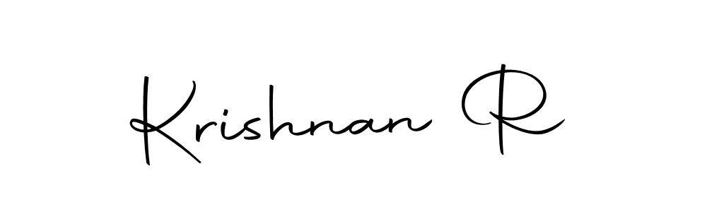 Use a signature maker to create a handwritten signature online. With this signature software, you can design (Autography-DOLnW) your own signature for name Krishnan R. Krishnan R signature style 10 images and pictures png