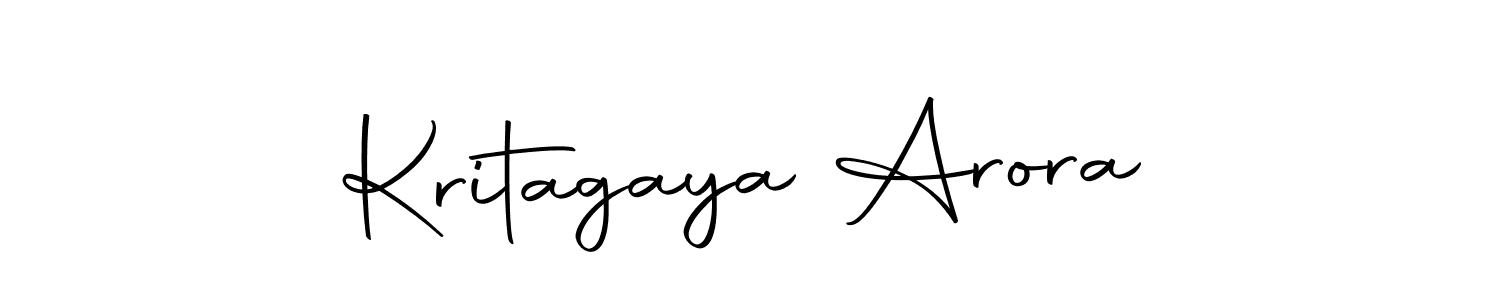 How to make Kritagaya Arora name signature. Use Autography-DOLnW style for creating short signs online. This is the latest handwritten sign. Kritagaya Arora signature style 10 images and pictures png