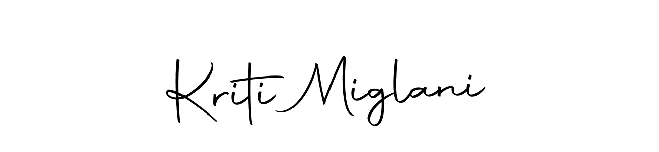 Design your own signature with our free online signature maker. With this signature software, you can create a handwritten (Autography-DOLnW) signature for name Kriti Miglani. Kriti Miglani signature style 10 images and pictures png