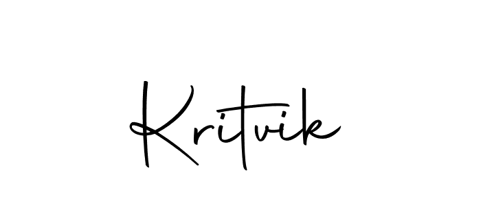 Design your own signature with our free online signature maker. With this signature software, you can create a handwritten (Autography-DOLnW) signature for name Kritvik. Kritvik signature style 10 images and pictures png