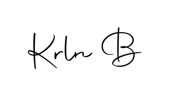 How to make Krln B name signature. Use Autography-DOLnW style for creating short signs online. This is the latest handwritten sign. Krln B signature style 10 images and pictures png