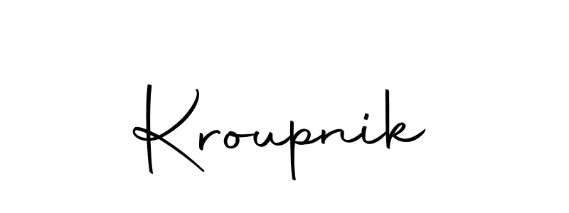 You should practise on your own different ways (Autography-DOLnW) to write your name (Kroupnik) in signature. don't let someone else do it for you. Kroupnik signature style 10 images and pictures png
