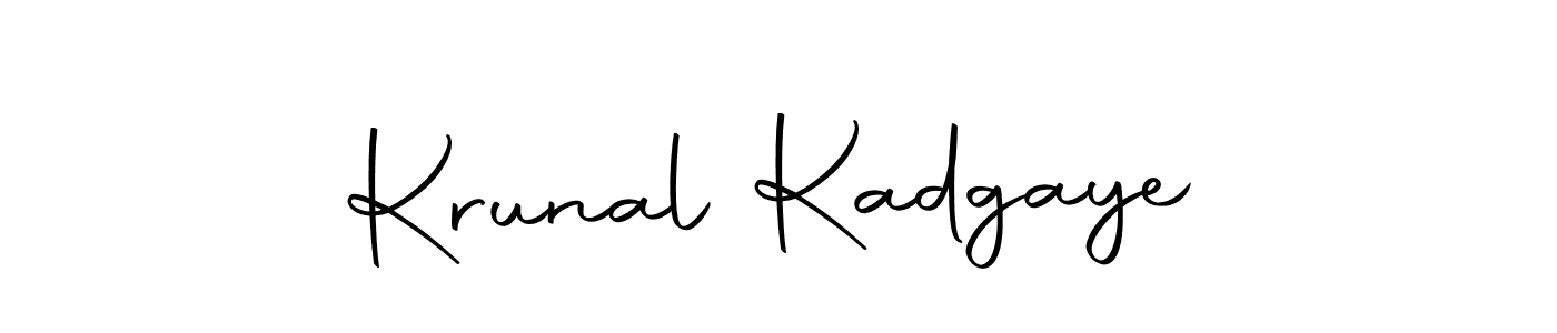 Autography-DOLnW is a professional signature style that is perfect for those who want to add a touch of class to their signature. It is also a great choice for those who want to make their signature more unique. Get Krunal Kadgaye name to fancy signature for free. Krunal Kadgaye signature style 10 images and pictures png