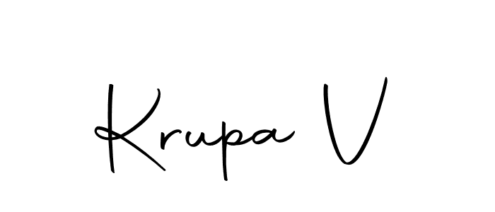 How to make Krupa V name signature. Use Autography-DOLnW style for creating short signs online. This is the latest handwritten sign. Krupa V signature style 10 images and pictures png