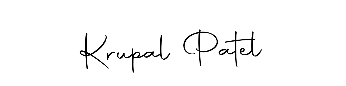 How to make Krupal Patel name signature. Use Autography-DOLnW style for creating short signs online. This is the latest handwritten sign. Krupal Patel signature style 10 images and pictures png