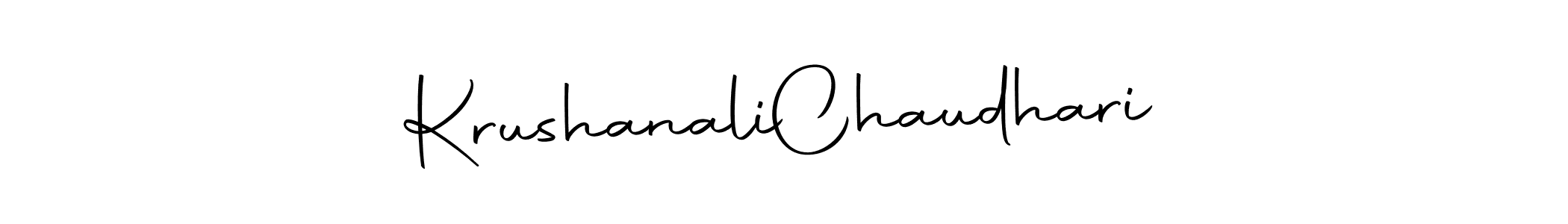 How to make Krushanali  Chaudhari name signature. Use Autography-DOLnW style for creating short signs online. This is the latest handwritten sign. Krushanali  Chaudhari signature style 10 images and pictures png