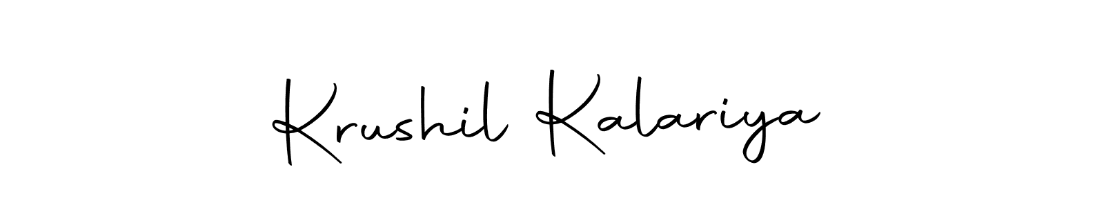 How to make Krushil Kalariya name signature. Use Autography-DOLnW style for creating short signs online. This is the latest handwritten sign. Krushil Kalariya signature style 10 images and pictures png