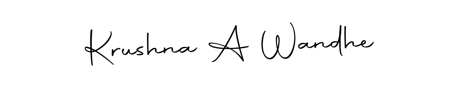 Autography-DOLnW is a professional signature style that is perfect for those who want to add a touch of class to their signature. It is also a great choice for those who want to make their signature more unique. Get Krushna A Wandhe name to fancy signature for free. Krushna A Wandhe signature style 10 images and pictures png
