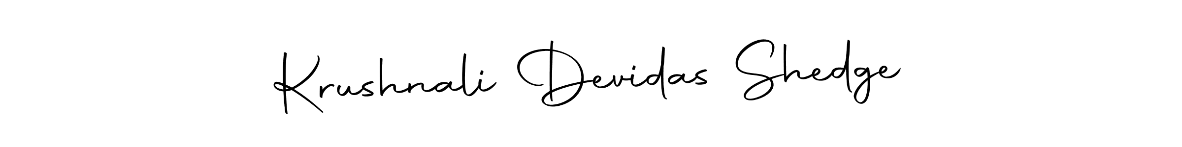 The best way (Autography-DOLnW) to make a short signature is to pick only two or three words in your name. The name Krushnali Devidas Shedge include a total of six letters. For converting this name. Krushnali Devidas Shedge signature style 10 images and pictures png