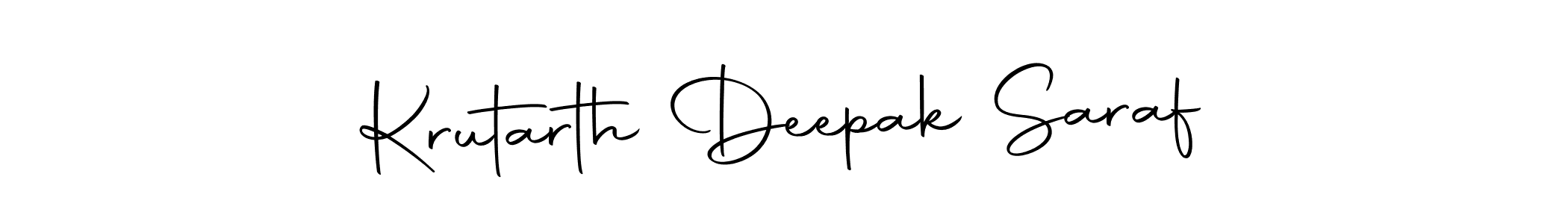 How to make Krutarth Deepak Saraf name signature. Use Autography-DOLnW style for creating short signs online. This is the latest handwritten sign. Krutarth Deepak Saraf signature style 10 images and pictures png