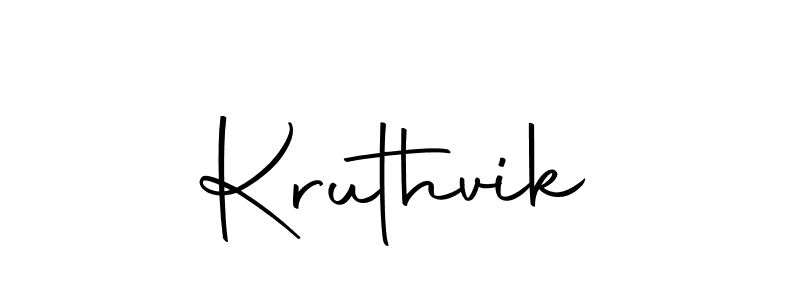 Kruthvik stylish signature style. Best Handwritten Sign (Autography-DOLnW) for my name. Handwritten Signature Collection Ideas for my name Kruthvik. Kruthvik signature style 10 images and pictures png