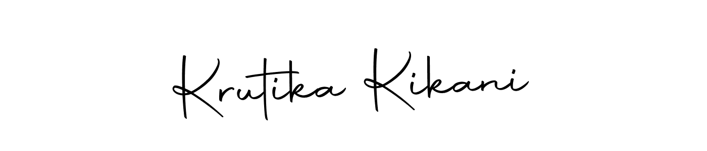 How to make Krutika Kikani name signature. Use Autography-DOLnW style for creating short signs online. This is the latest handwritten sign. Krutika Kikani signature style 10 images and pictures png