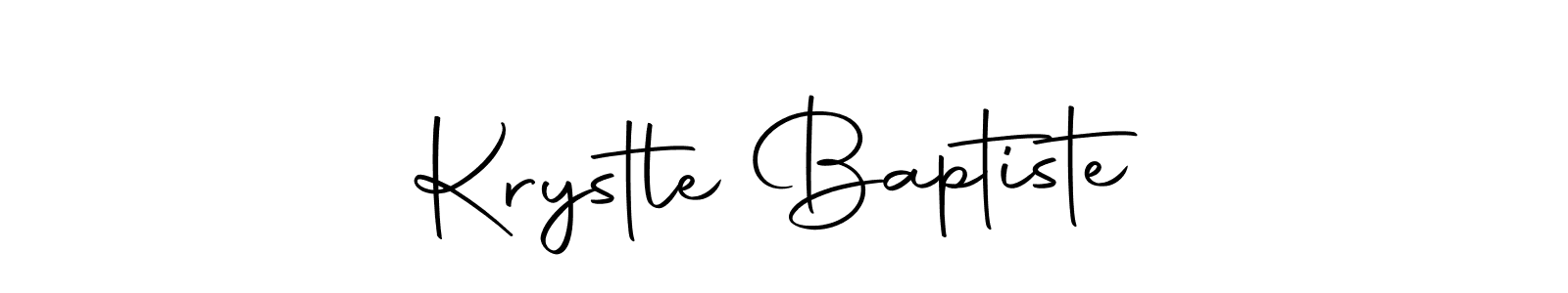 How to make Krystle Baptiste name signature. Use Autography-DOLnW style for creating short signs online. This is the latest handwritten sign. Krystle Baptiste signature style 10 images and pictures png