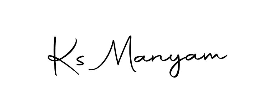 Create a beautiful signature design for name Ks Manyam. With this signature (Autography-DOLnW) fonts, you can make a handwritten signature for free. Ks Manyam signature style 10 images and pictures png