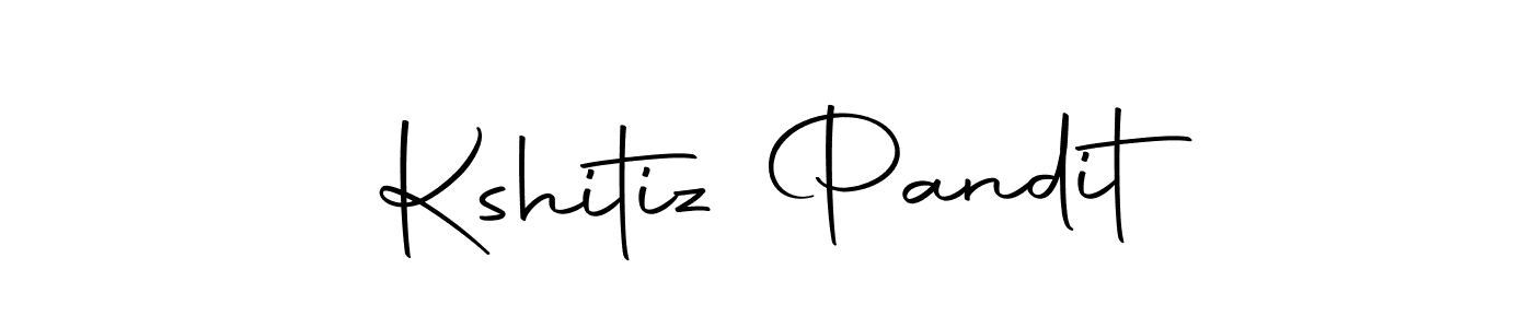 How to make Kshitiz Pandit name signature. Use Autography-DOLnW style for creating short signs online. This is the latest handwritten sign. Kshitiz Pandit signature style 10 images and pictures png