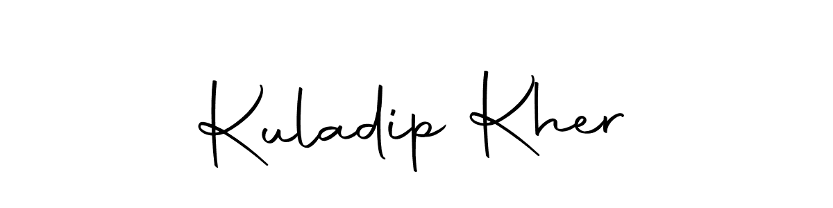 How to make Kuladip Kher name signature. Use Autography-DOLnW style for creating short signs online. This is the latest handwritten sign. Kuladip Kher signature style 10 images and pictures png