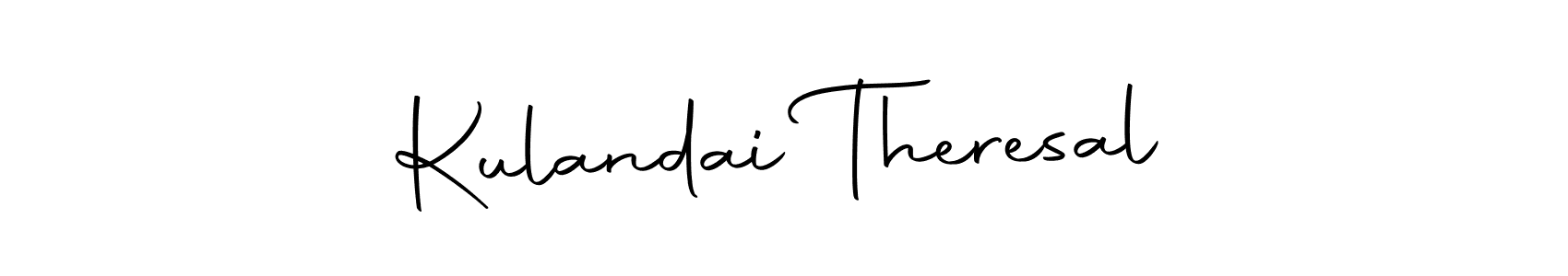 The best way (Autography-DOLnW) to make a short signature is to pick only two or three words in your name. The name Kulandai Theresal include a total of six letters. For converting this name. Kulandai Theresal signature style 10 images and pictures png