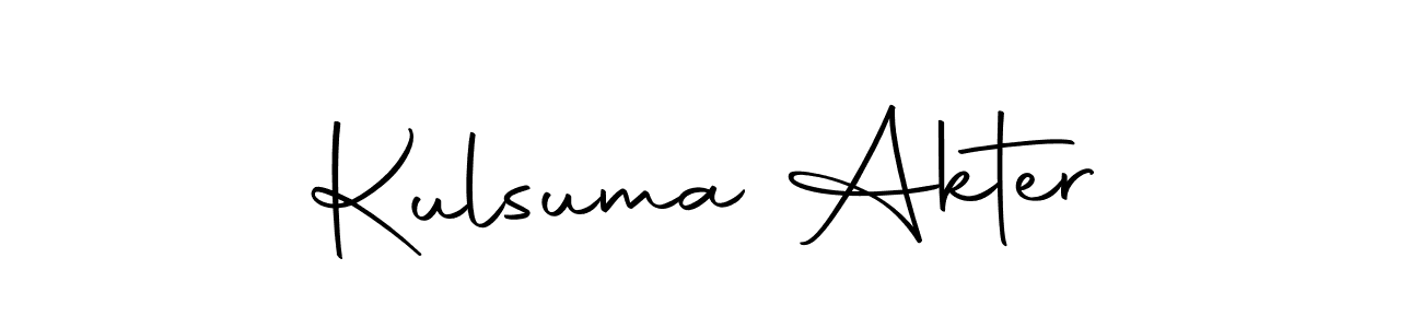 How to make Kulsuma Akter name signature. Use Autography-DOLnW style for creating short signs online. This is the latest handwritten sign. Kulsuma Akter signature style 10 images and pictures png