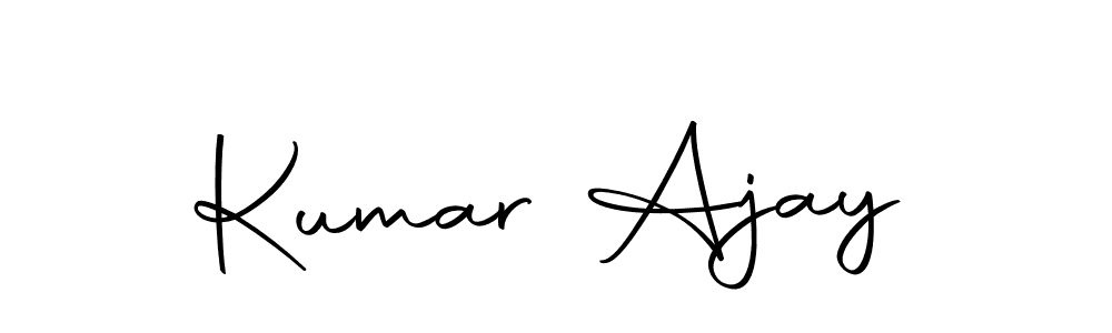 How to make Kumar Ajay name signature. Use Autography-DOLnW style for creating short signs online. This is the latest handwritten sign. Kumar Ajay signature style 10 images and pictures png