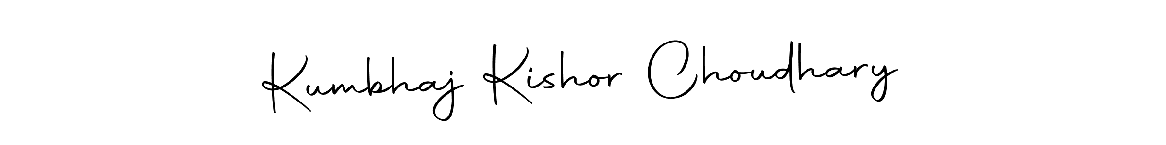 How to make Kumbhaj Kishor Choudhary name signature. Use Autography-DOLnW style for creating short signs online. This is the latest handwritten sign. Kumbhaj Kishor Choudhary signature style 10 images and pictures png