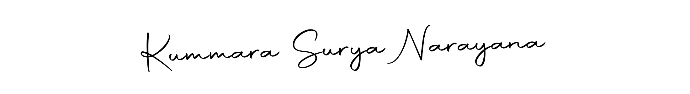 How to make Kummara Surya Narayana name signature. Use Autography-DOLnW style for creating short signs online. This is the latest handwritten sign. Kummara Surya Narayana signature style 10 images and pictures png